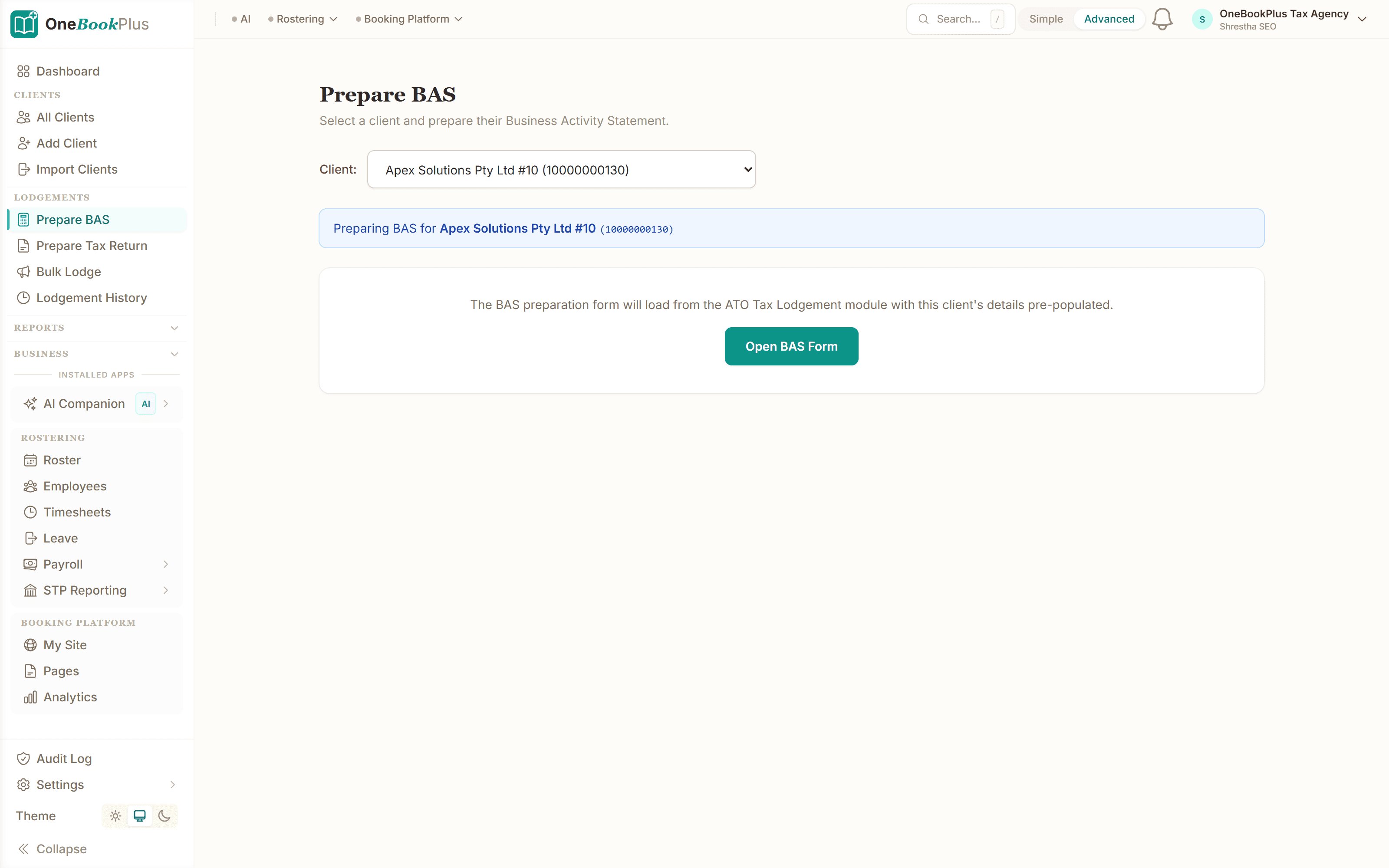 BAS / GST summary with G1-G11 breakdown ready for ATO lodgement